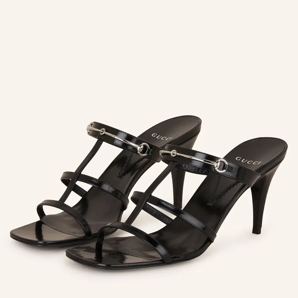 Gucci Divine Horsebit-Detailed Leather Mules 1000 Nero, w/DustBags, Size 39.5
